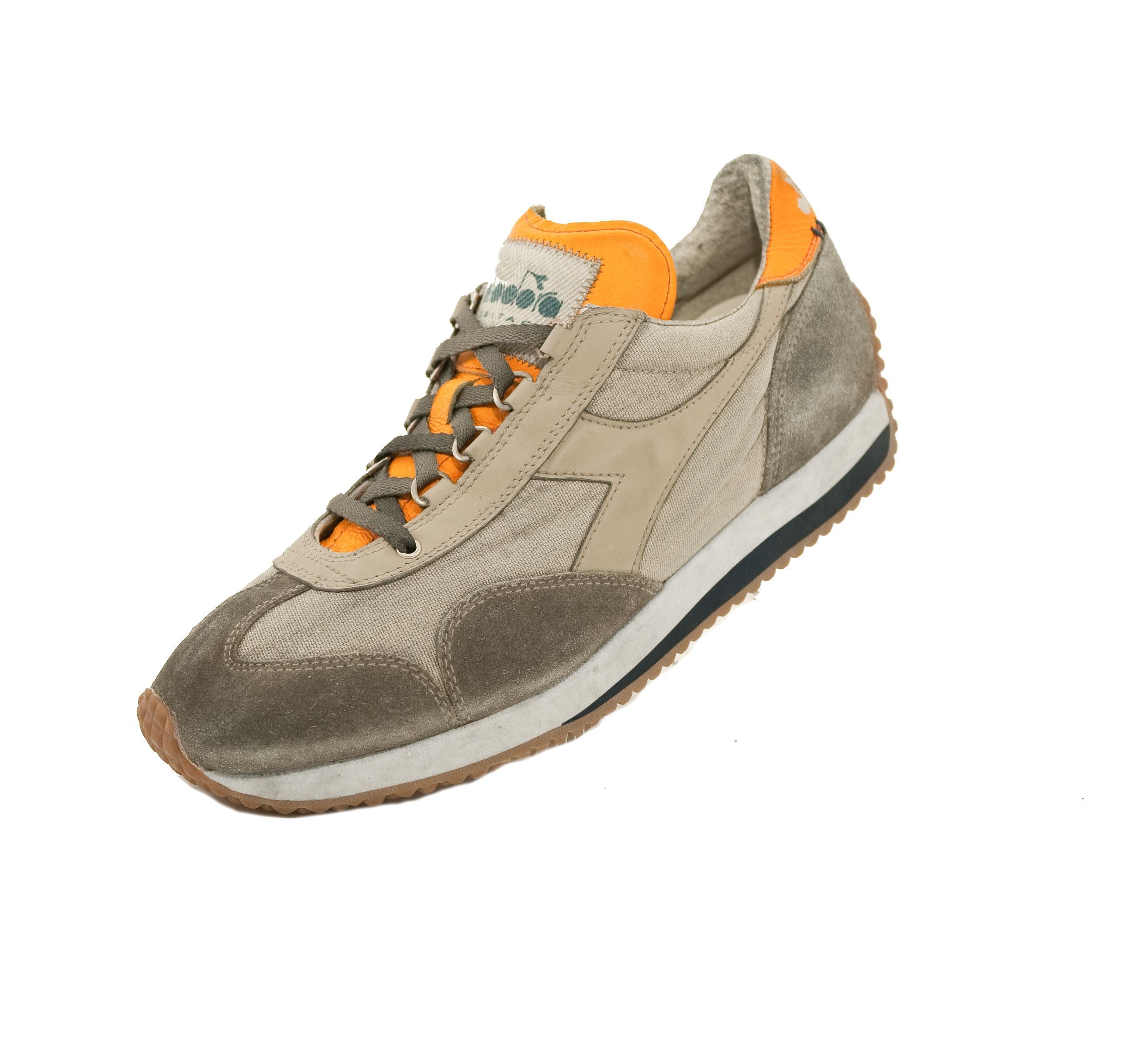 Diadora diadora heritage sneakers, light gray and orange Stone Wash -  Floccari Store