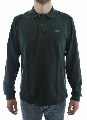 Picture of green Lacoste long-sleeved polo