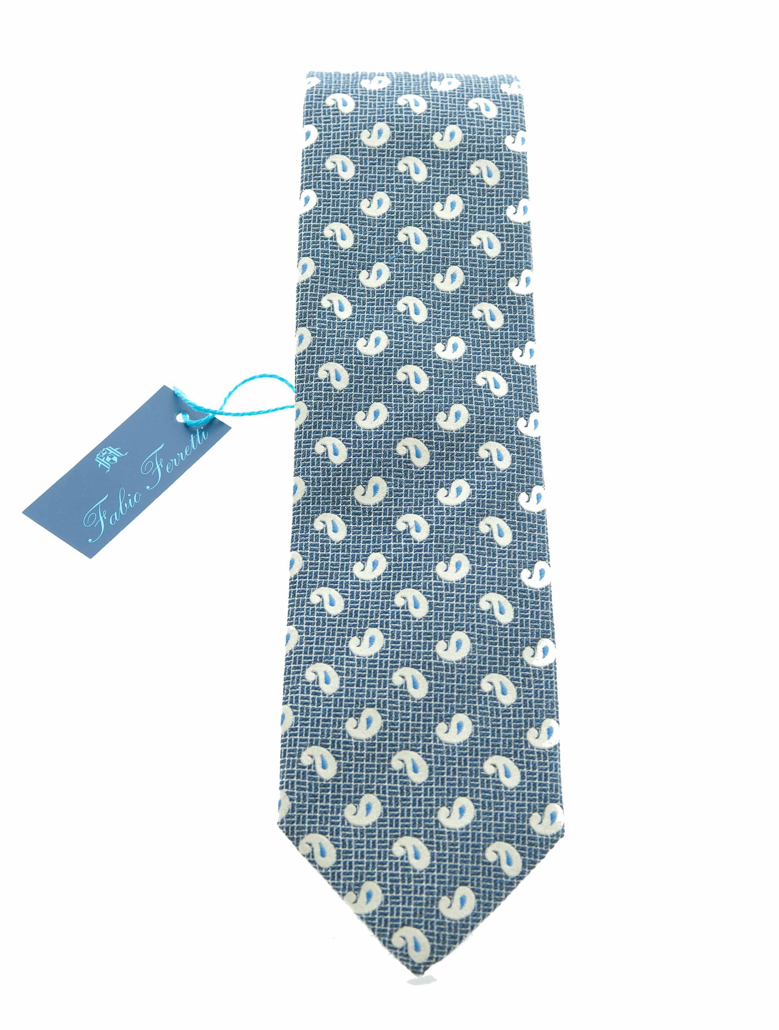 Fabio Ferretti silk tie blue background - Floccari Store