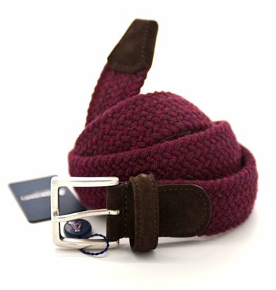 Picture of Burgundy braided stretch wool belt