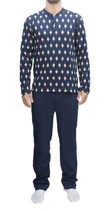 Picture of men's pajamas with clocks pattern