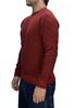 Picture of Burgundy cable crew neck sweater