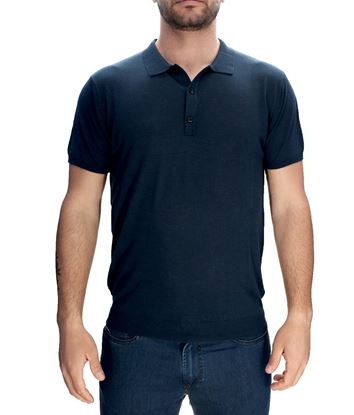 Picture of Blue Linen Polo Shirt