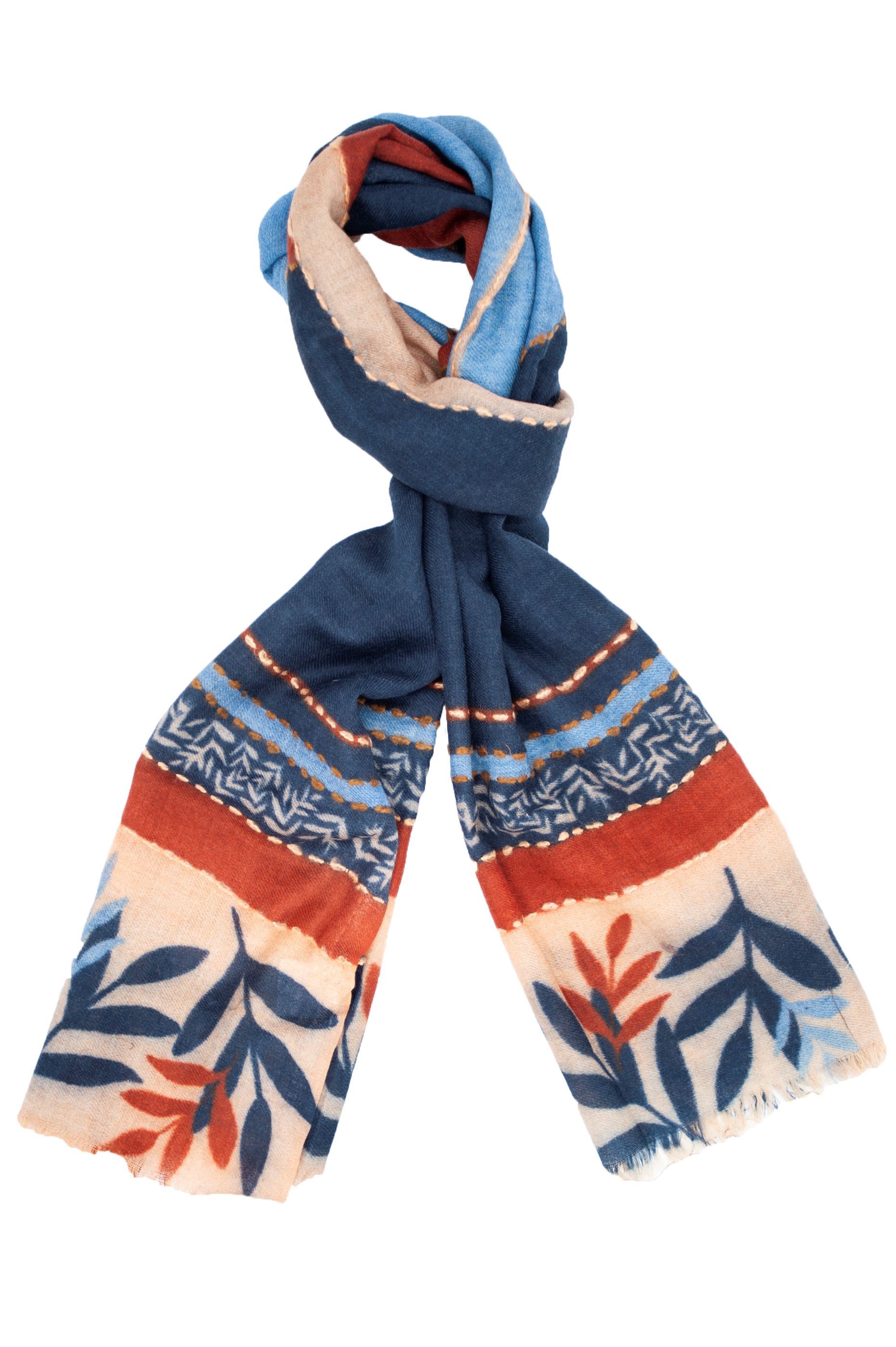 Picture of Scarf with blue background pattern